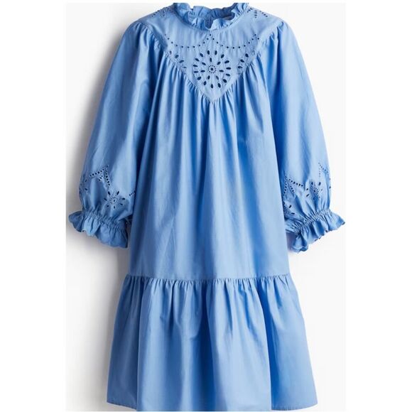 H&M Limited Edition Eyelet Embroidery Mini Dress NWT Sz. S - Picture 1 of 6